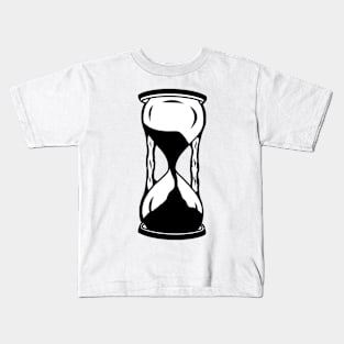 Hour Glass Black And White Minimalist Art Print Kids T-Shirt